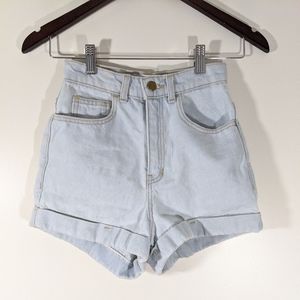 American Apparel High Waisted Jean Shorts Size 24